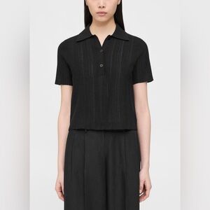 Theory Cropped Polo in Cotton-Blend